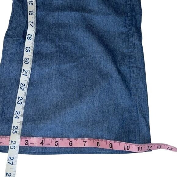 Womens Wide Leg Elastic Waist Blue Denim Pants 3XL - Picture 8 of 10